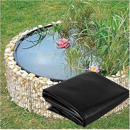 Image GDMING HDPE Pond Liners, Flexible Heavy Duty Impermeable Film，0.5mm Thicken Tear-Resistant Pond Skins For Reservoir River Slope Protection, 49 Sizes (Color : Black, Size : 7x10m)