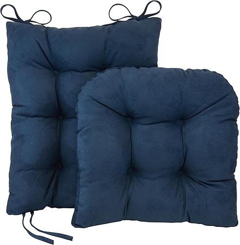 Klear Vu Omega - Juego de cojines antideslizantes para silla mecedora con acolchado grueso y diseño copetudo, incluye almohadilla de asiento y