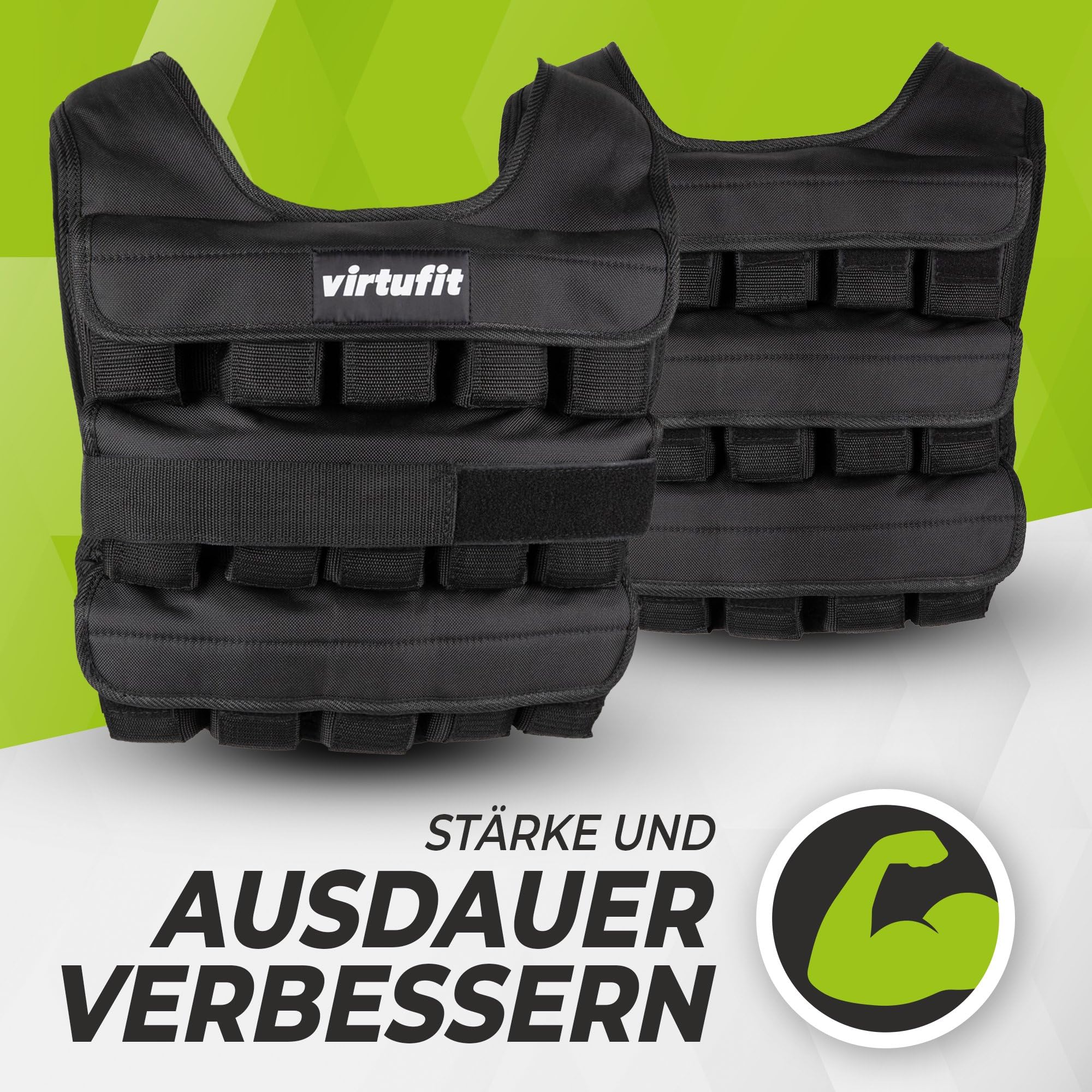 VirtuFit Gilet peso regolabile Pro – da 10 kg a 30 kg (30 kg)