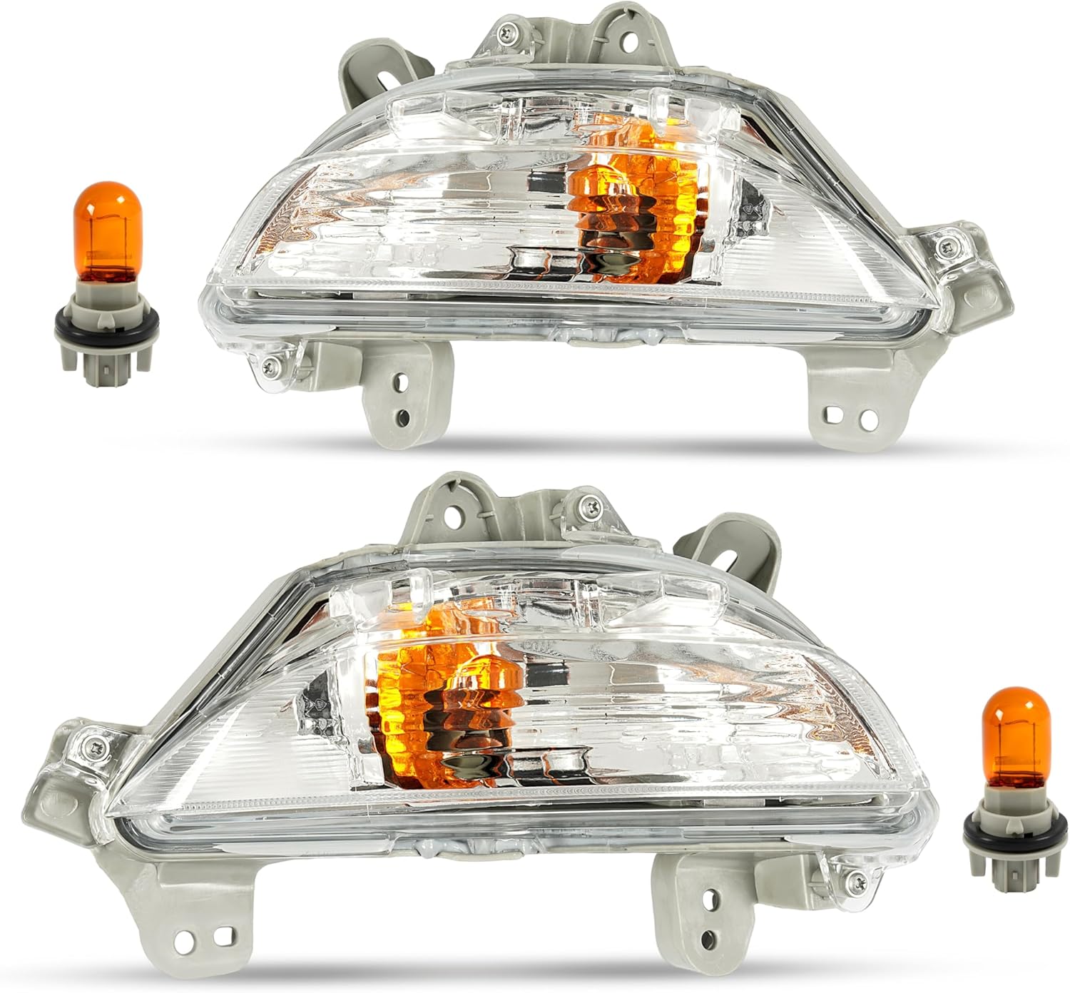 ALMULOO Pair Front Turn Signal Lights Compatible with 2014 2015 2016 Mazda 3 Halogen Driver & Passenger Side Turn Signal Lamps Replacement for MA2530119 MA2531119 Clear Lens