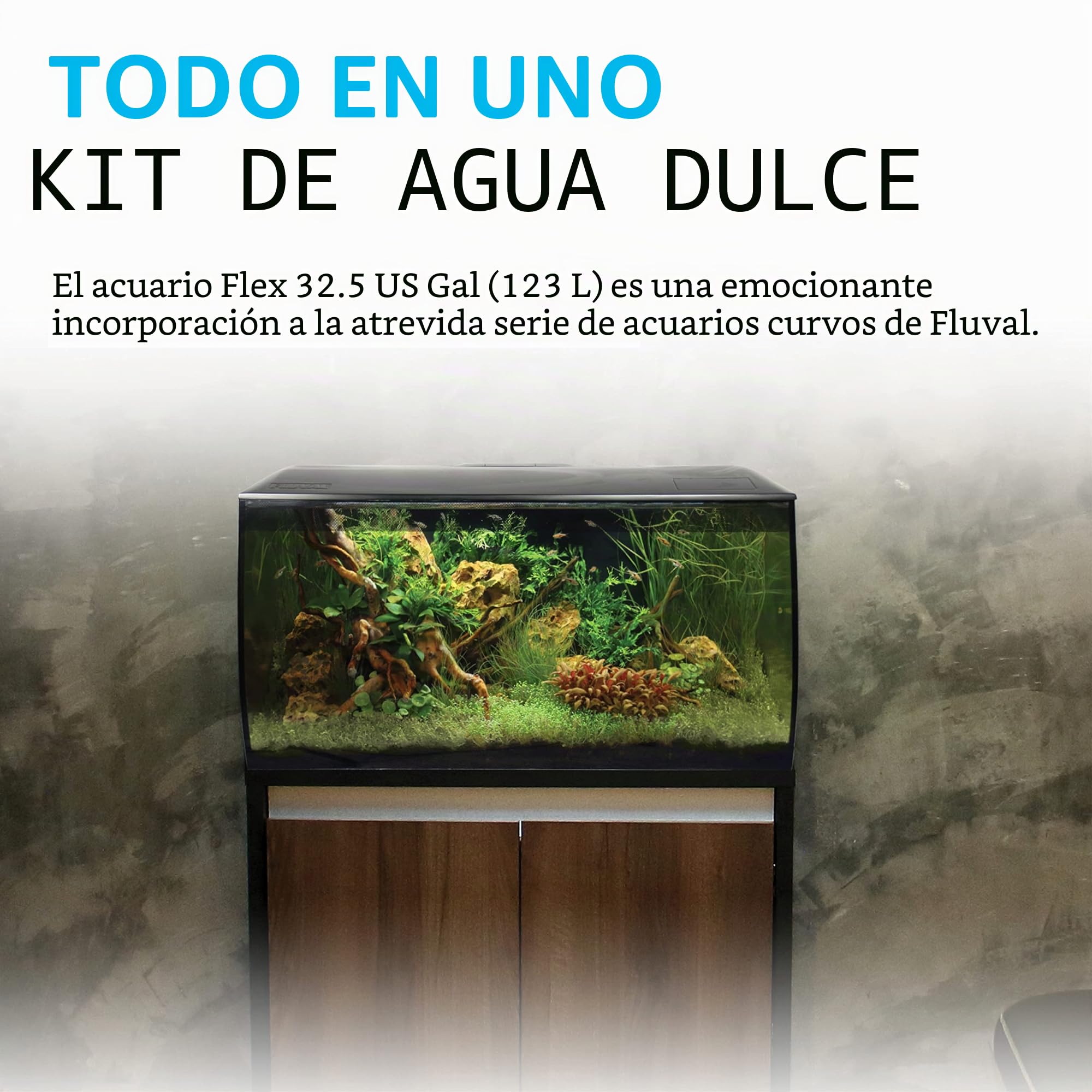 Fluval Acuarios de Vidrio, 1 Unidad 4000 g, NEGRO