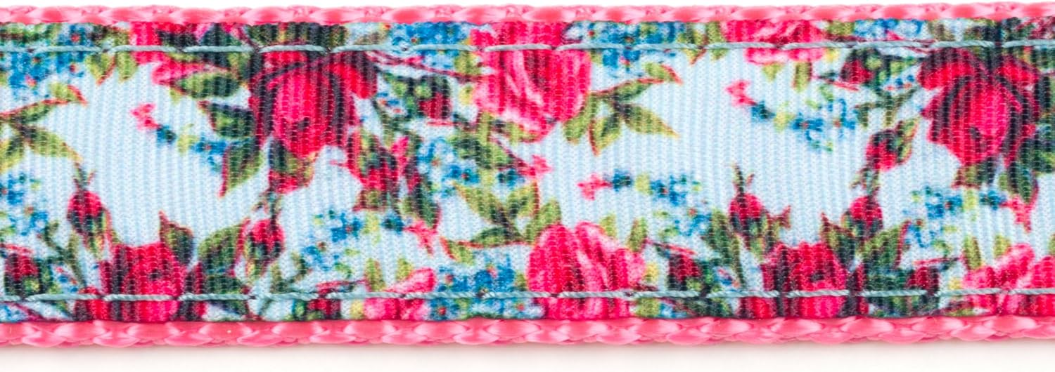 Country Brook Design - Vintage Roses Ribbon on Pink Nylon Webbing (1 Inch, 5 Yards)