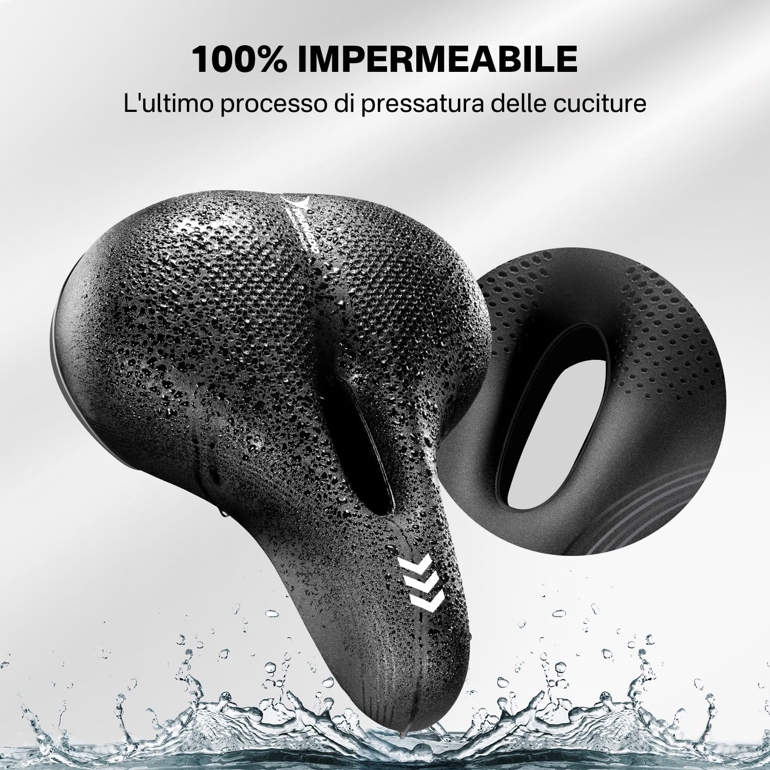 YOUNGDO Sella per bicicletta, comoda ed ergonomica, nuovo modello, migliore impermeabilità, memory foam, traspirante, ammortizzante, sella per bicicletta da uomo e da donna