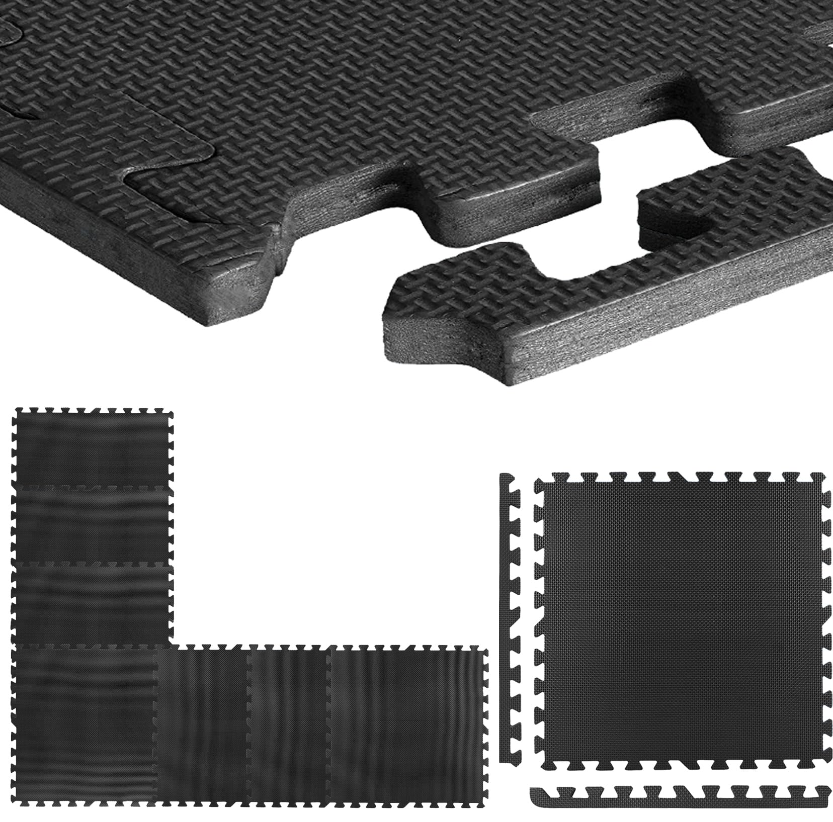 G5 HT SPORT [Tapis de puzzle EVA 63 × 63 × 1,2 cm à encastrer, kit de 4/8 pièces] protège-sol antidérapant couvre 1,59/3,18 m², protection pour gymnase à la maison pour les équipements de fitness (8