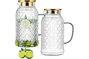 Vintage Glass Water Pitcher with Lid