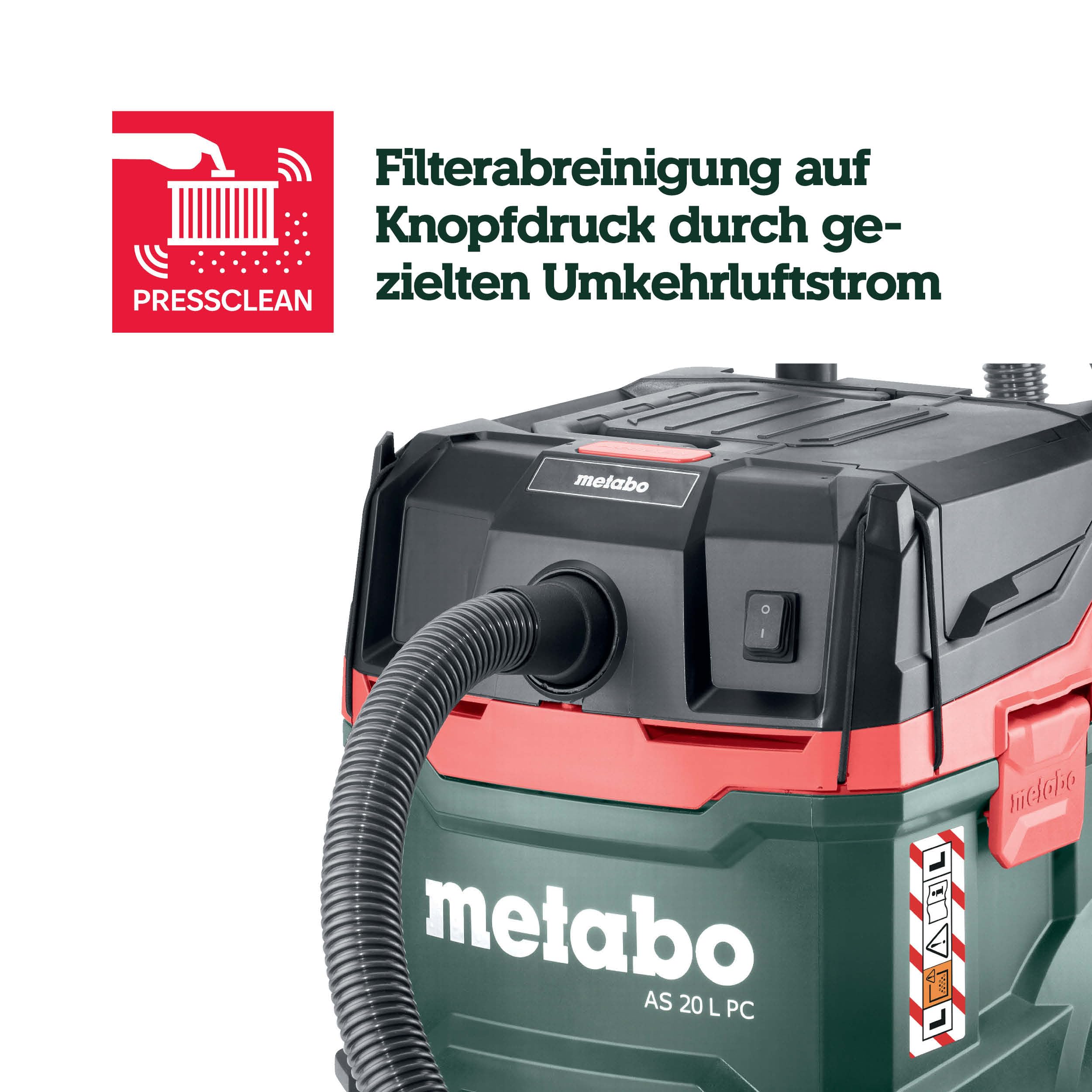 Metabo AS 20 L PC Allessauger Nass-Trockensauger Staubklasse L 1200 Watt PressClean 20 L