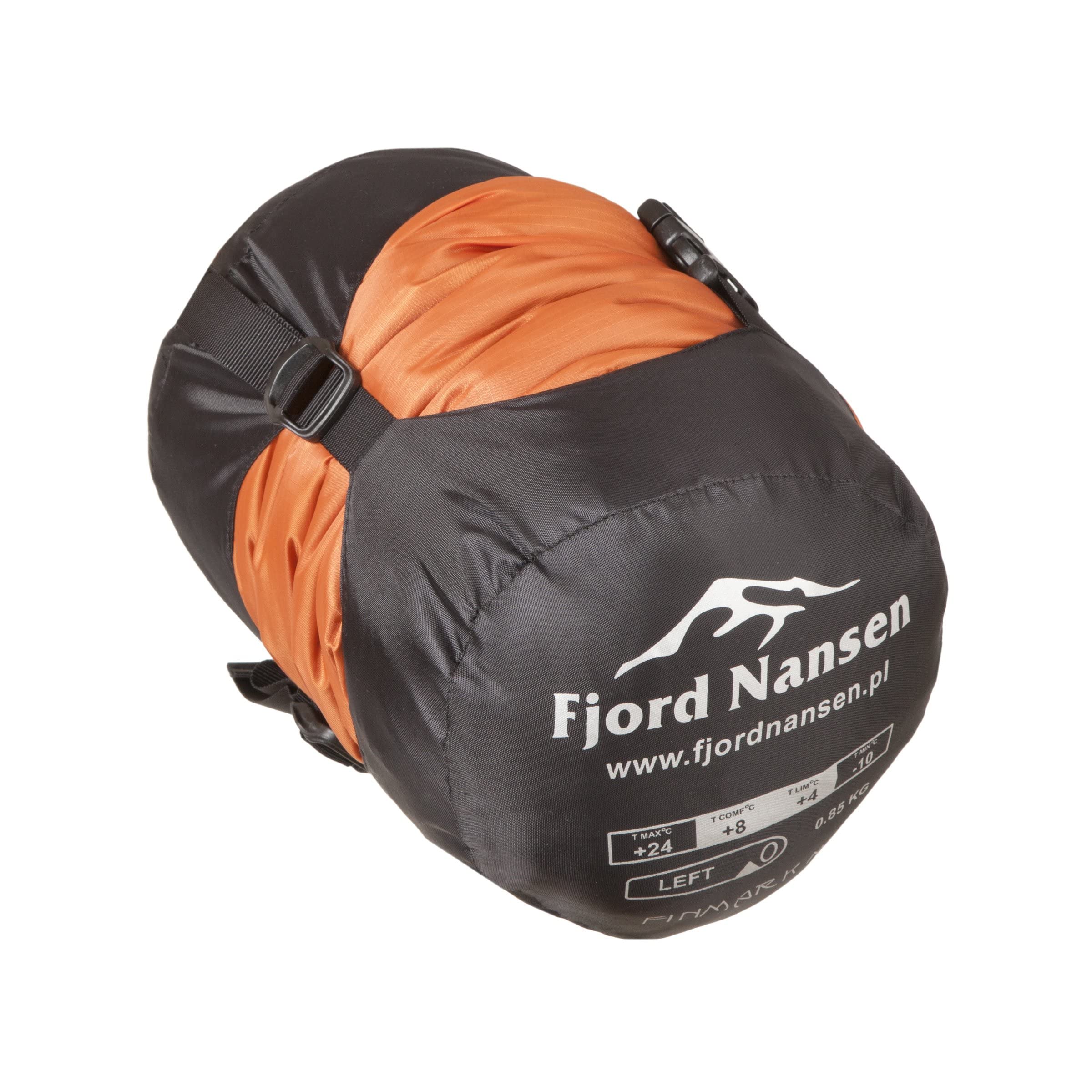 FJORD NANSEN Finmark śpiwór na wiosnę, lato, jesień, zimę, 4 stopnie, śpiwór dla dorosłych, na kemping, do aktywności na świeżym powietrzu, termiczny, lekki i ciepły