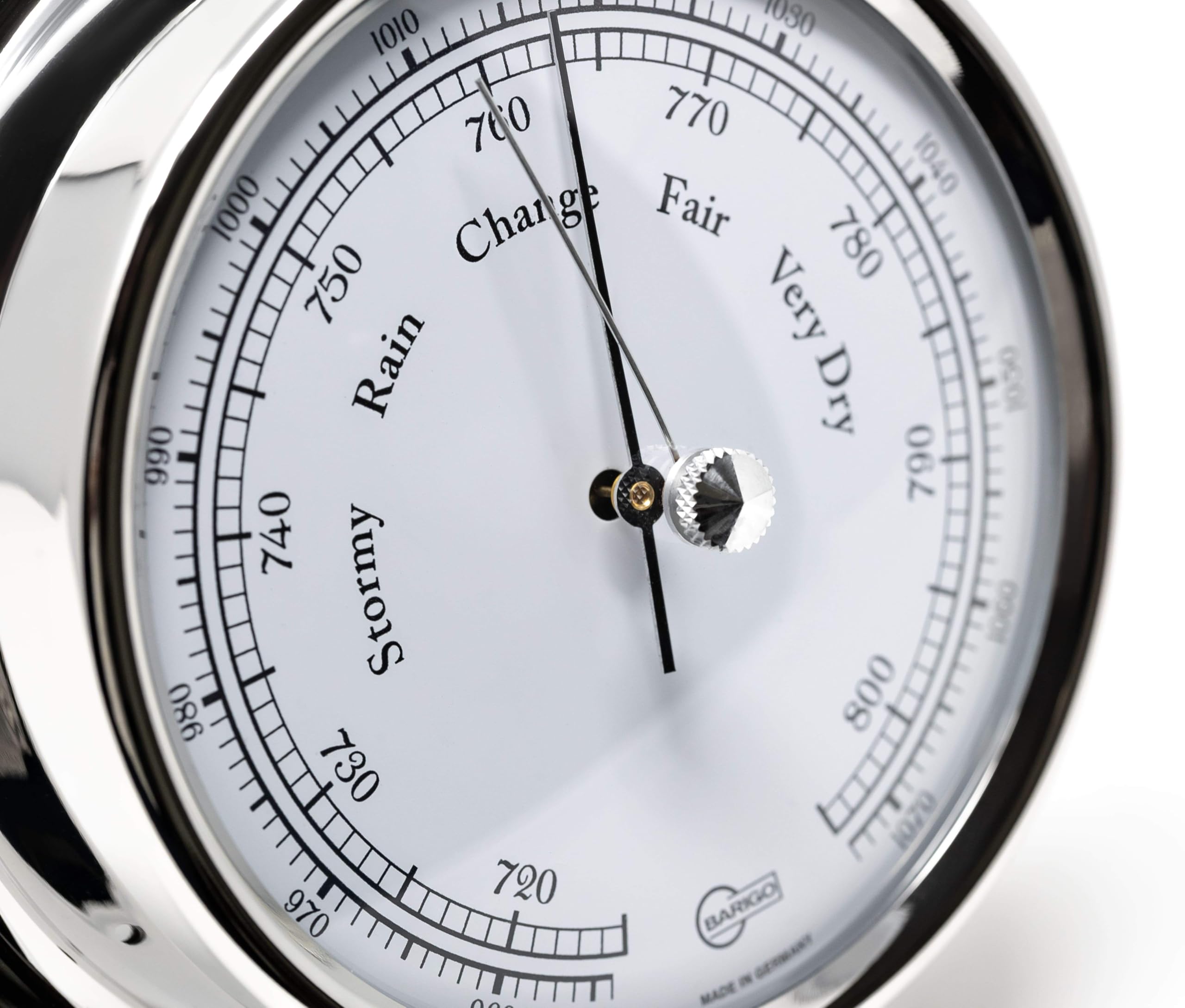 Barigo Bundle - Barometer, Thermo-Hygrometer und Quarzuhr - Serie Regatta - Edelstahl poliert - Set 3 Stück - Made in Germany