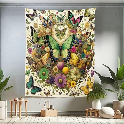 Miniatura 289 de Ambesonne Tapiz gótico, patio con hiedra encantada en la puerta antigua al bosque, colgante de pared ancho para dormitorio, sala de estar, 2-Verde