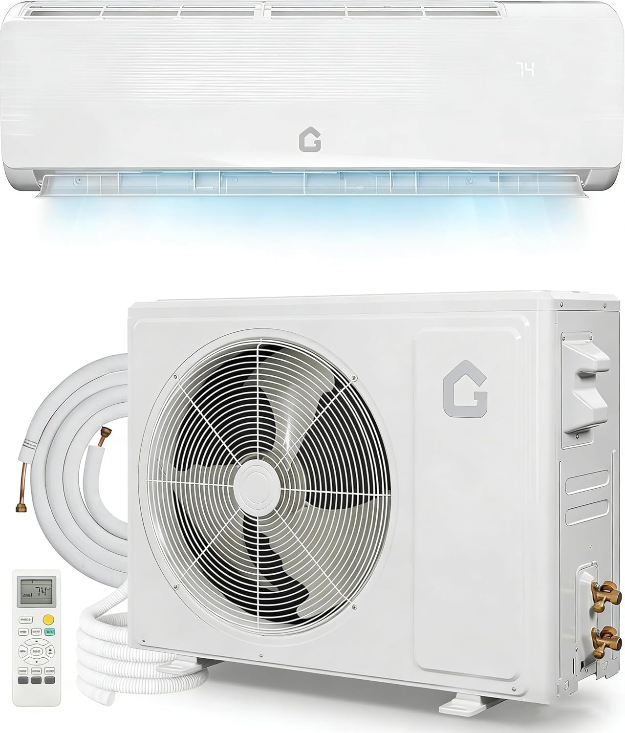 12000BTU Mini Split AC/Heating System, 19 SEER2 115V Ductless Mini Split Air Conditioner with Heat Pump, Cools Up to 750 Sq.Ft, Energy Efficient Inverter AC Unit with Installation Kit