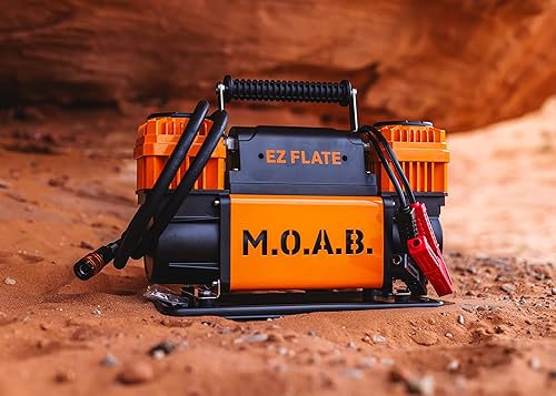 Miniatura 8 de EZ FLATE M.O.A.B. Compresor de aire dual para vehículos todoterreno 4x4, inflado rápido, alimentación de 12V, fácil de usar, bolsa de almacenamiento