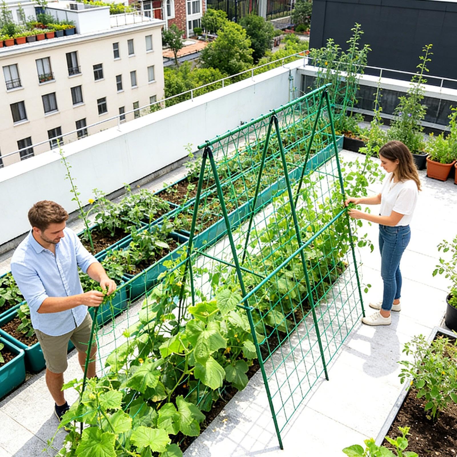 Rankgitter Für Den Garten - Zusammenklappbare stütze | A-Rahmen Rankhilfe Für Gurken Tomaten Bohnen, Faltbares Gestell Für Terrasse Gewächshaus Balkon Hochbeet Außenbereich Garten