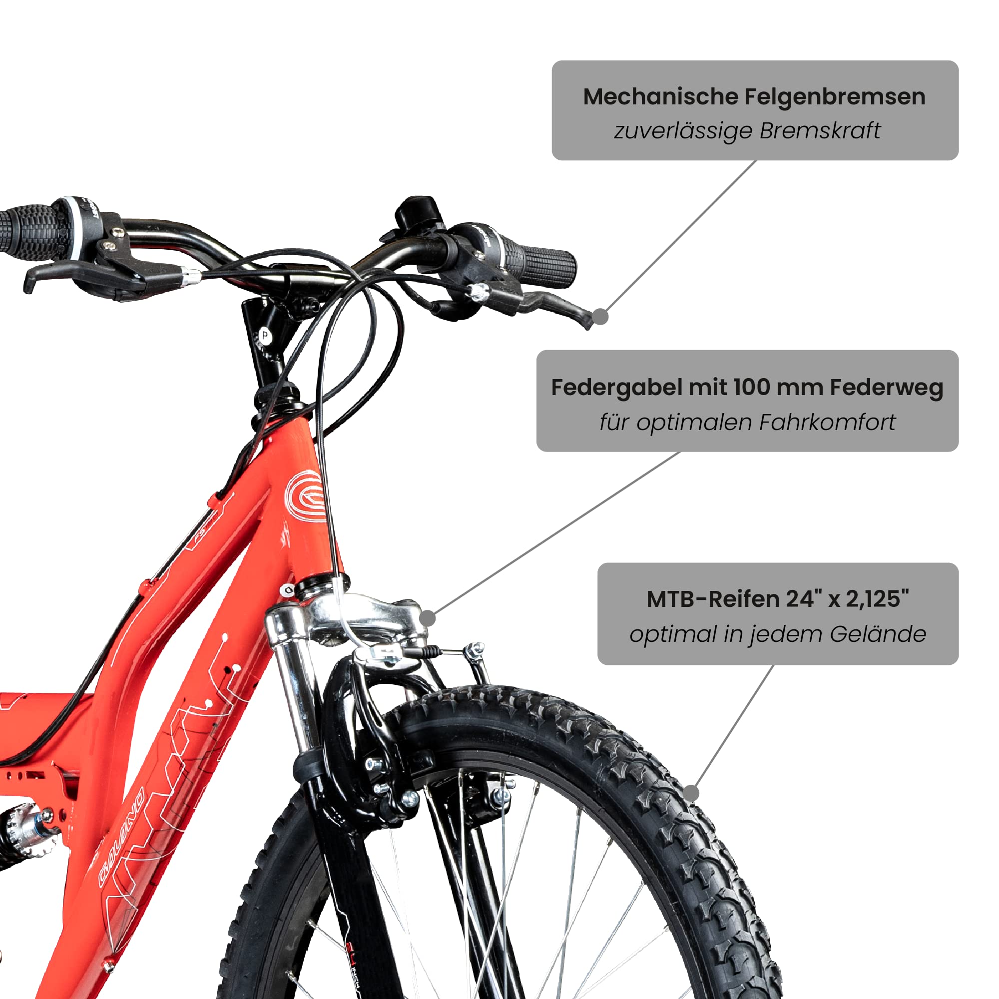 Galano FS180 24 Zoll Jugend Fahrrad 18 Gänge ab 8 Jahre Fully Mountainbike 130-145 cm für Mädchen und Jungen Kinderfahrrad Mountain Bike Jugendfahrrad MTB
