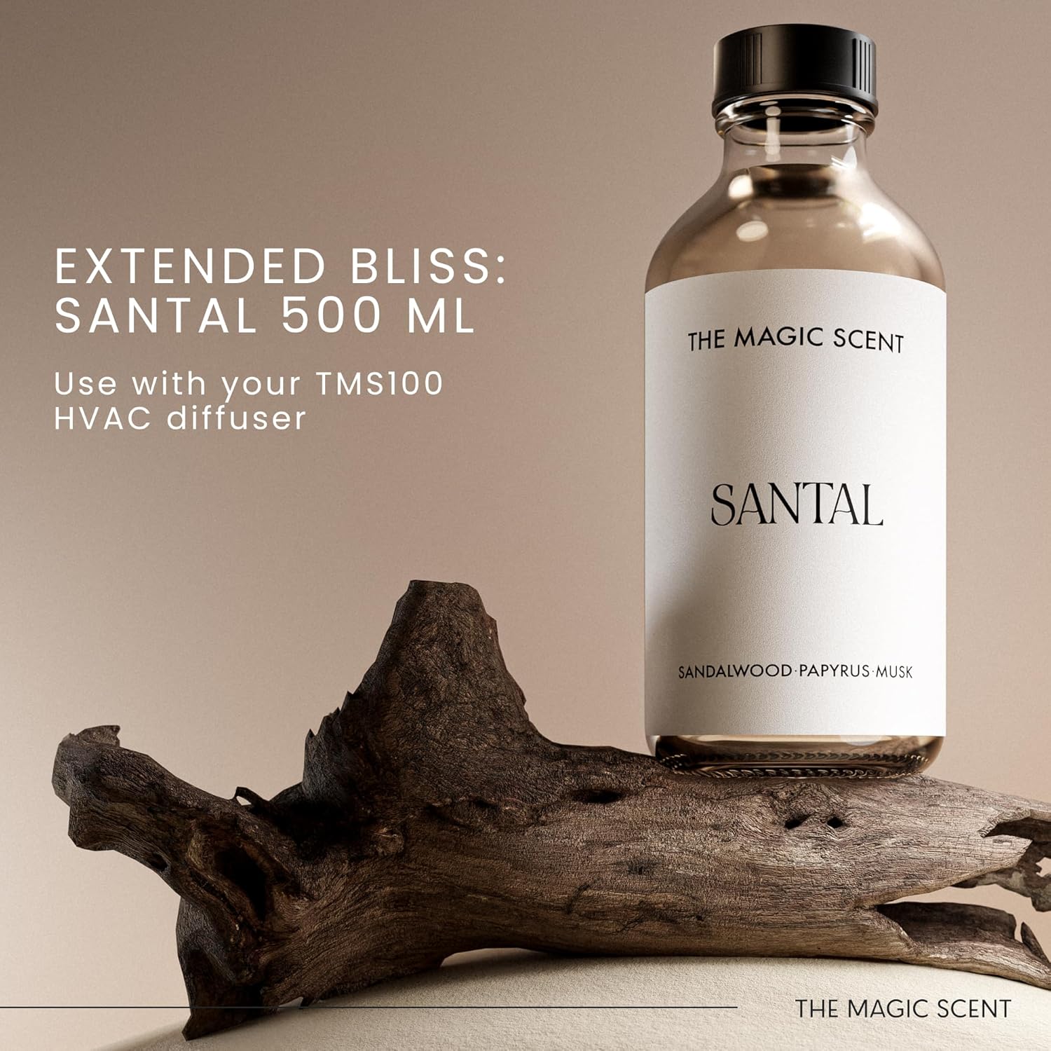 The Magic Scent Santal Diffuser Oil - Fragrance Oil Scent - Cold-Air & Ultrasonic Santal Essential Oil - Aroma Diffuser Oils Scents for Home - Sandalwood, Musk & Cardamom - 16.9 fl oz, 500 mL - Image 4