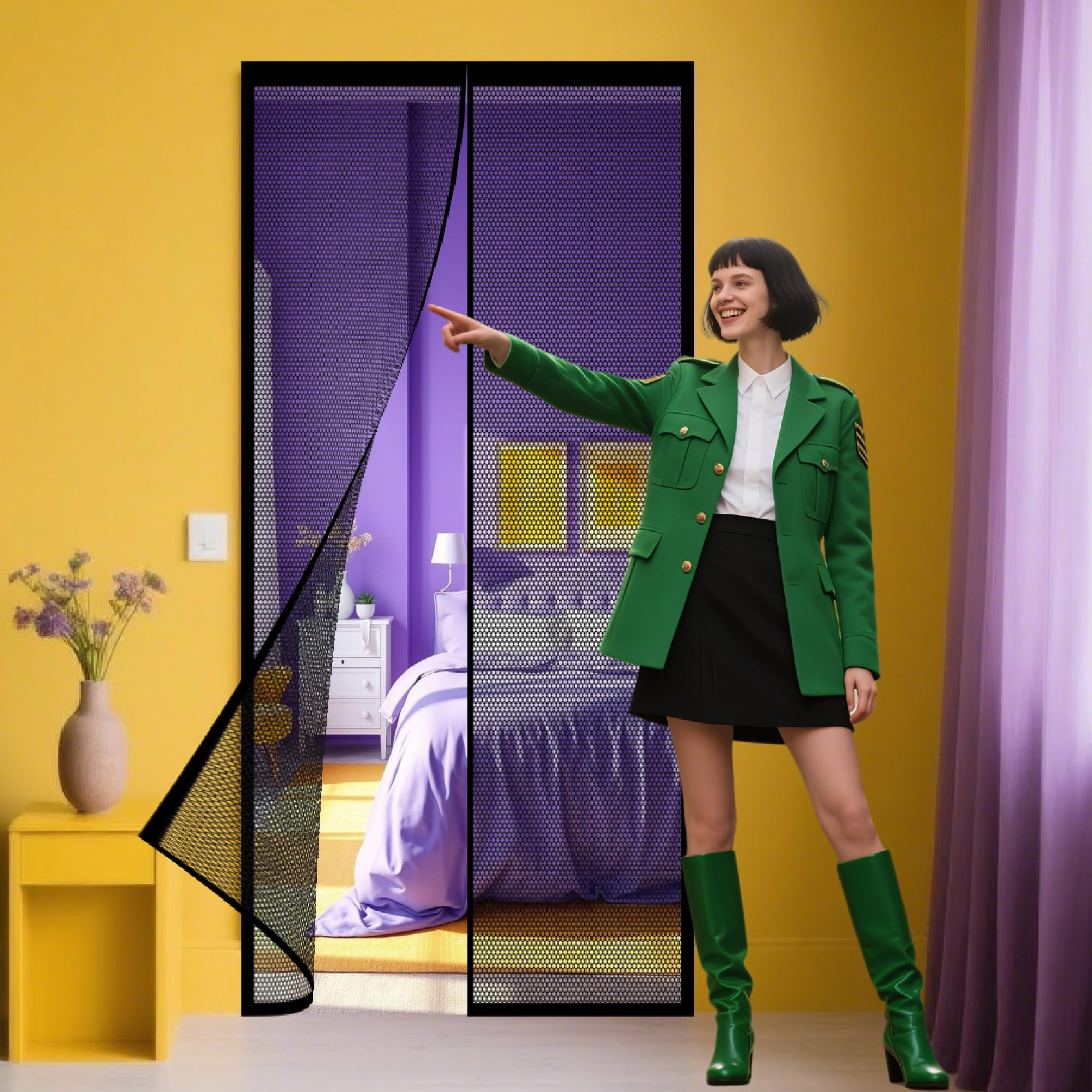 Zanzariere Magnetiche per Porte Finestre 126 x 240 cm Tenda Zanzariera Porta Finestra Anti Zanzare Insetti per Porte Finestra, Nero
