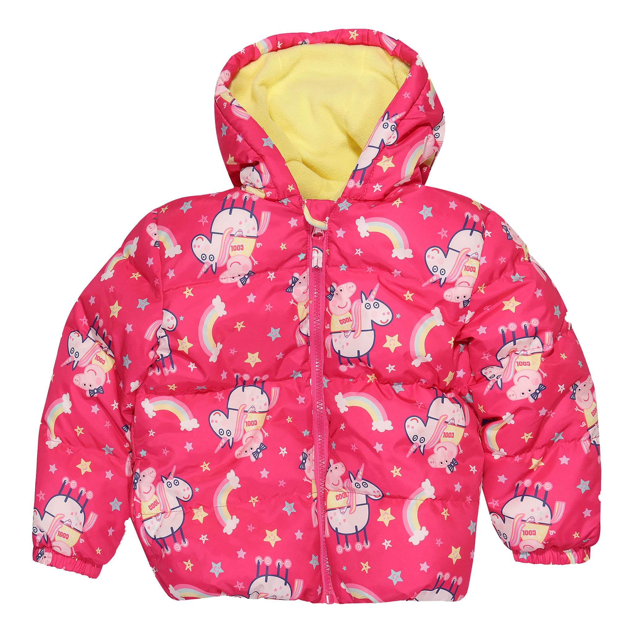 Popgear Girls Pink Peppa Pig Peppa On A Unicorn Puffer Jacket 5-6 Years
