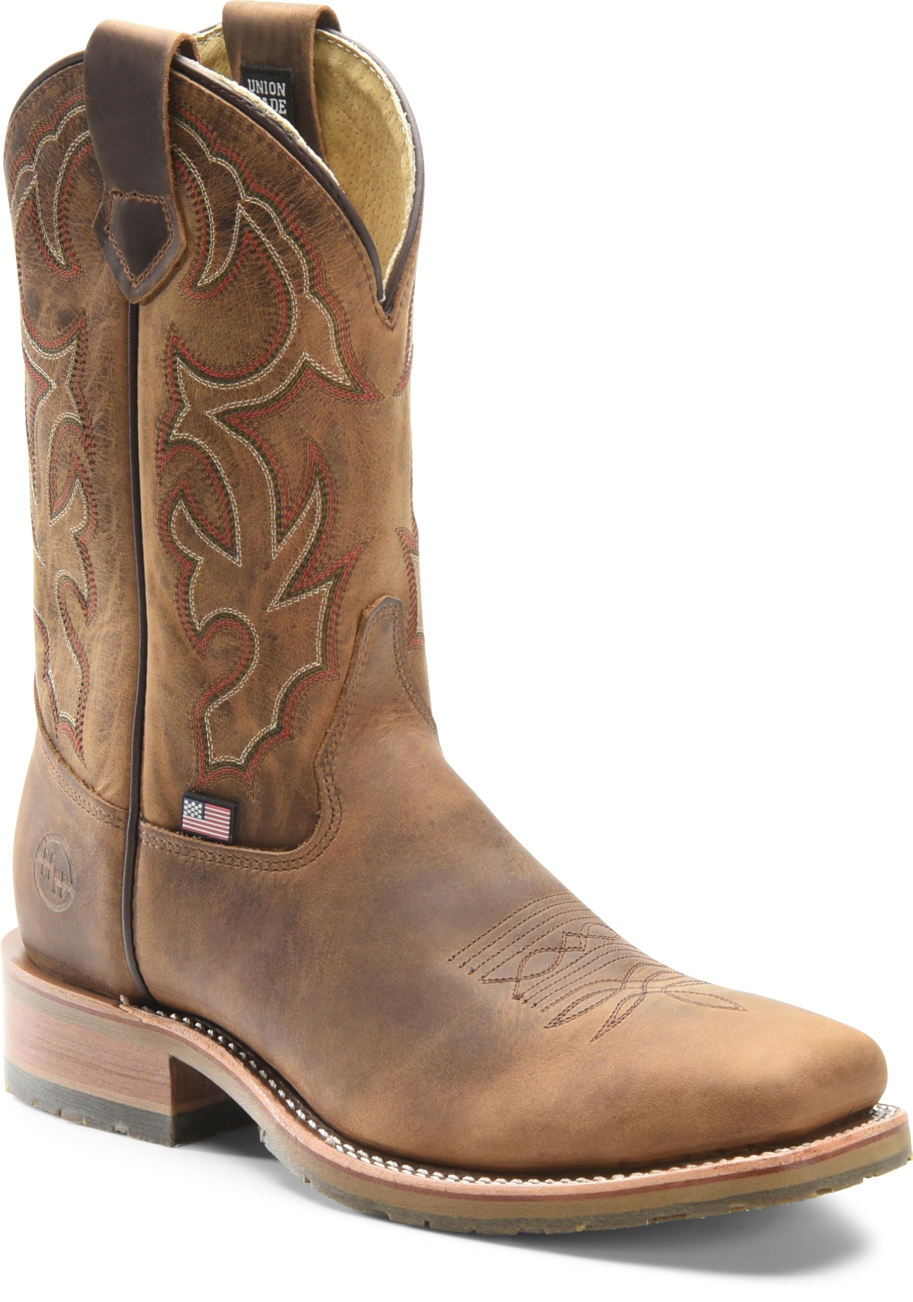 DOUBLE-H 11" Anton Steel Toe Western Boots for Men - Square Toe Leather Upper with Oil- and Slip-Resistant I.C.E. Outsole, EH-Rated and Made in USA