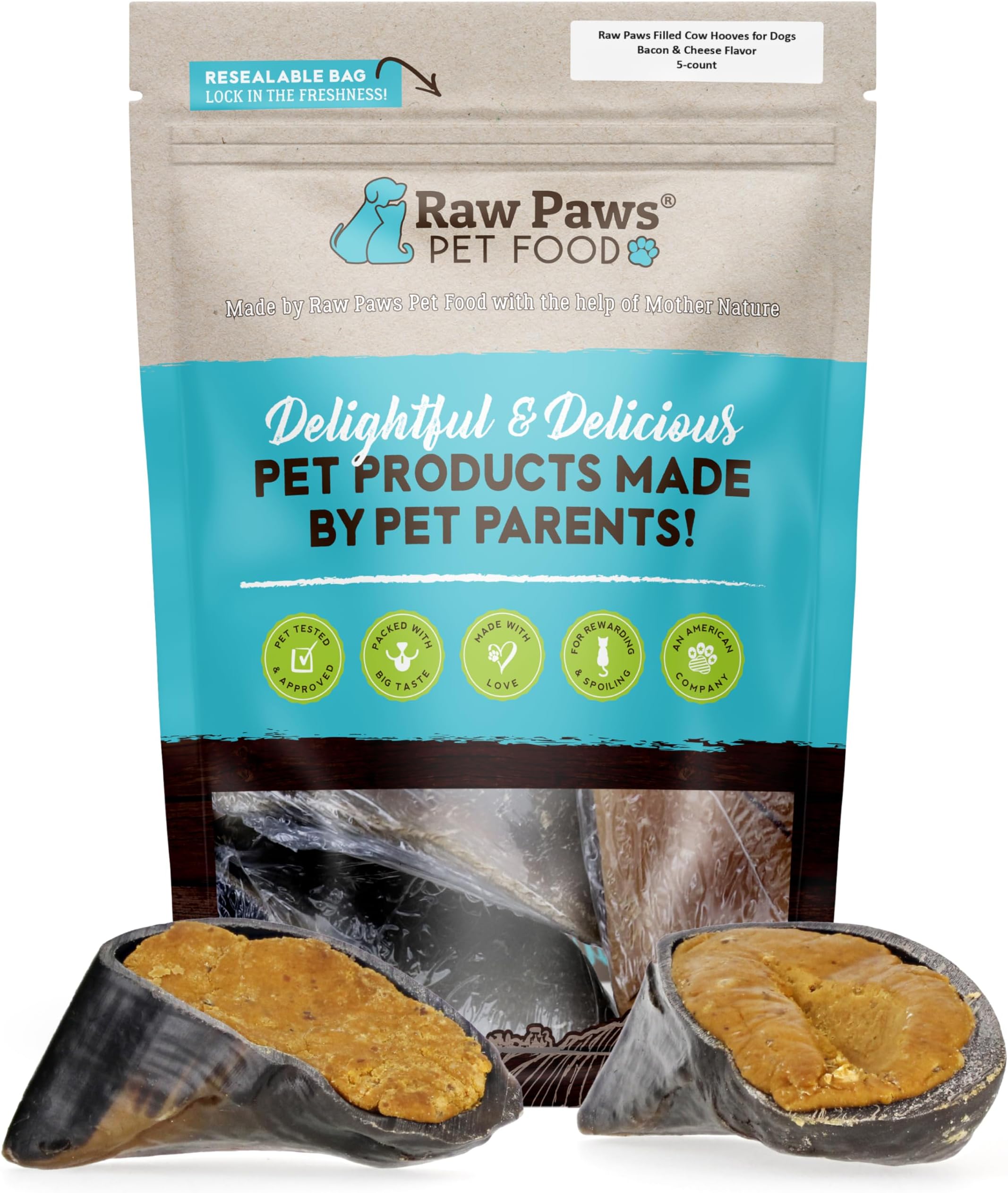 Raw Paws Cow Hooves for Dogs, 10Pack AllNatural Beef