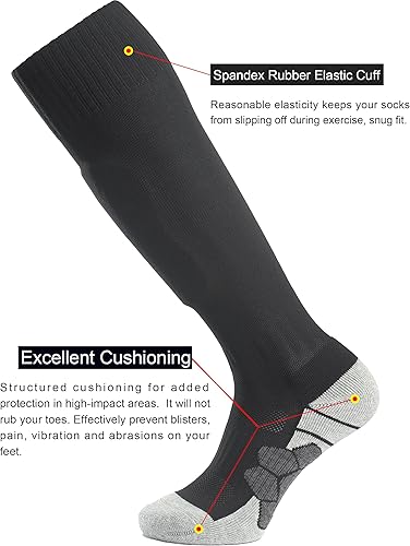 Miniatura 5 de APTESOL - Calcetas de fútbol hasta la rodilla (paquetes de 1/3/5) Calcetas acojinadas para niños, jóvenes, adultos, para equipos deportivos OTC