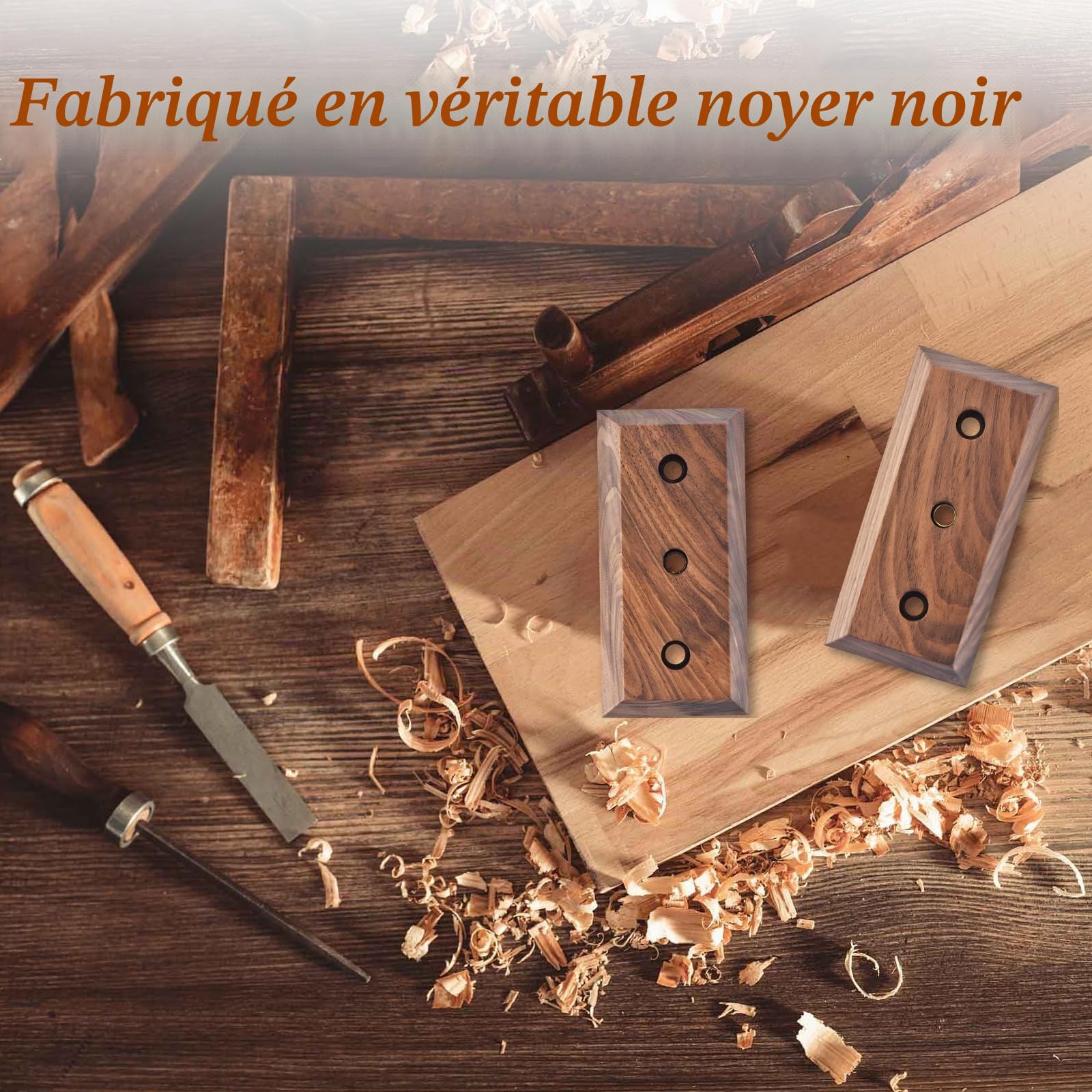 Support Guitare Mural 4 packs, Support Mural Guitare avec Crochet de Guitare Souple Réglable pour Toutes les Tailles de Guitare, Support Mural en Forme de U en bois dur pour Guitare Acoustique, Basse