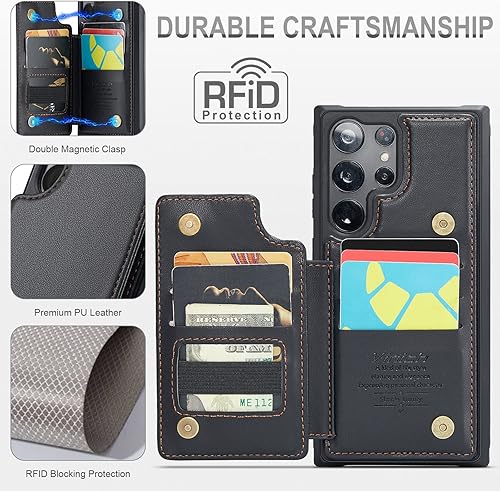 Miniatura 2 de Vinich for Samsung Galaxy S23 Ultra Wallet Case with Card Holder, RFID Blocking Credit Slots Kickstand Shockproof Phone Cover Fit for Galaxy S23