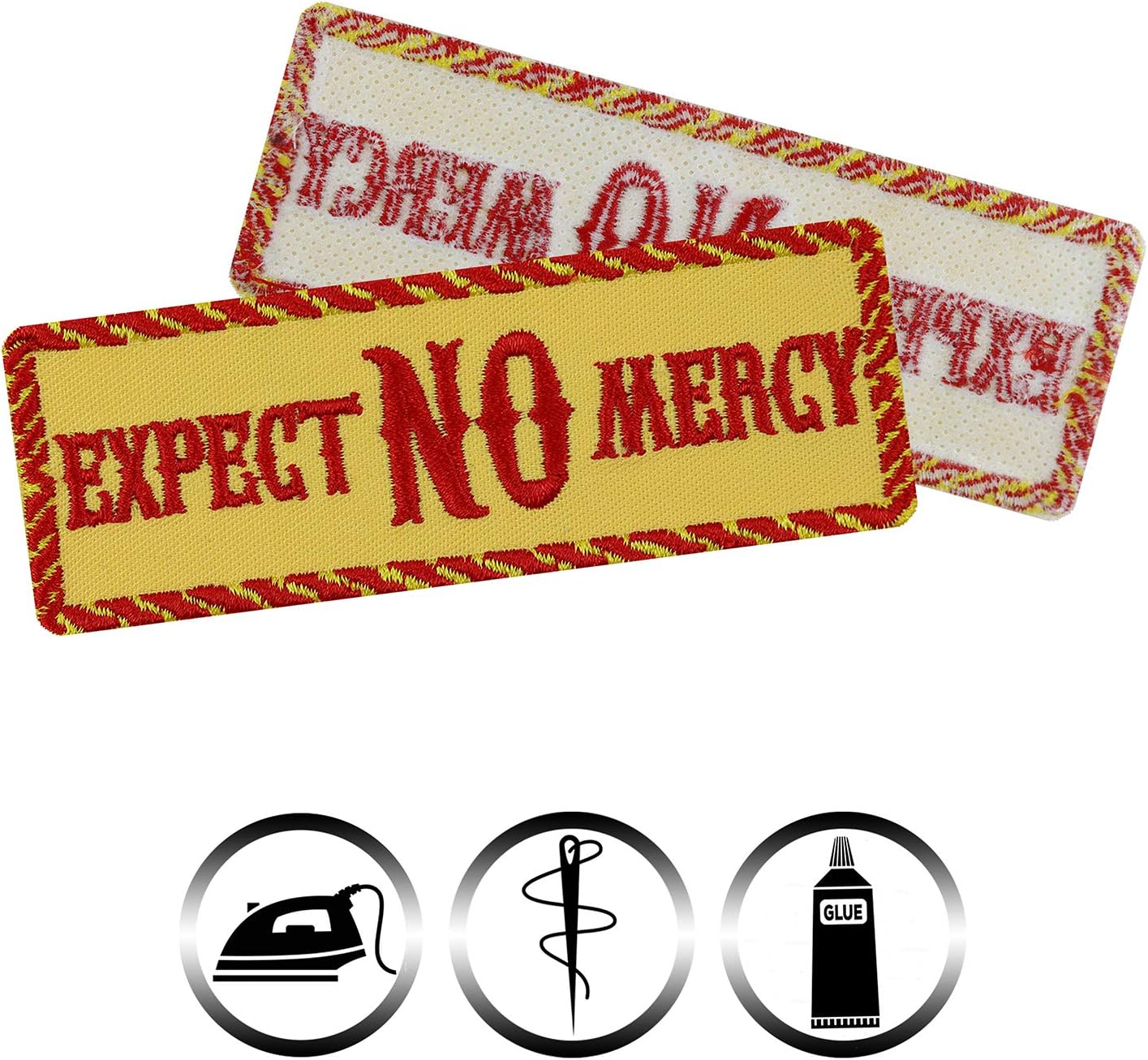 Expect NO Mercy Tactical Patch Iron on Patches - Sew on Patch for Bikers, Boxers, Street Fighter, Rockers, Sportsmen, Police, Military - Cool Patches for All Fabrics | 3.93X1.37 in