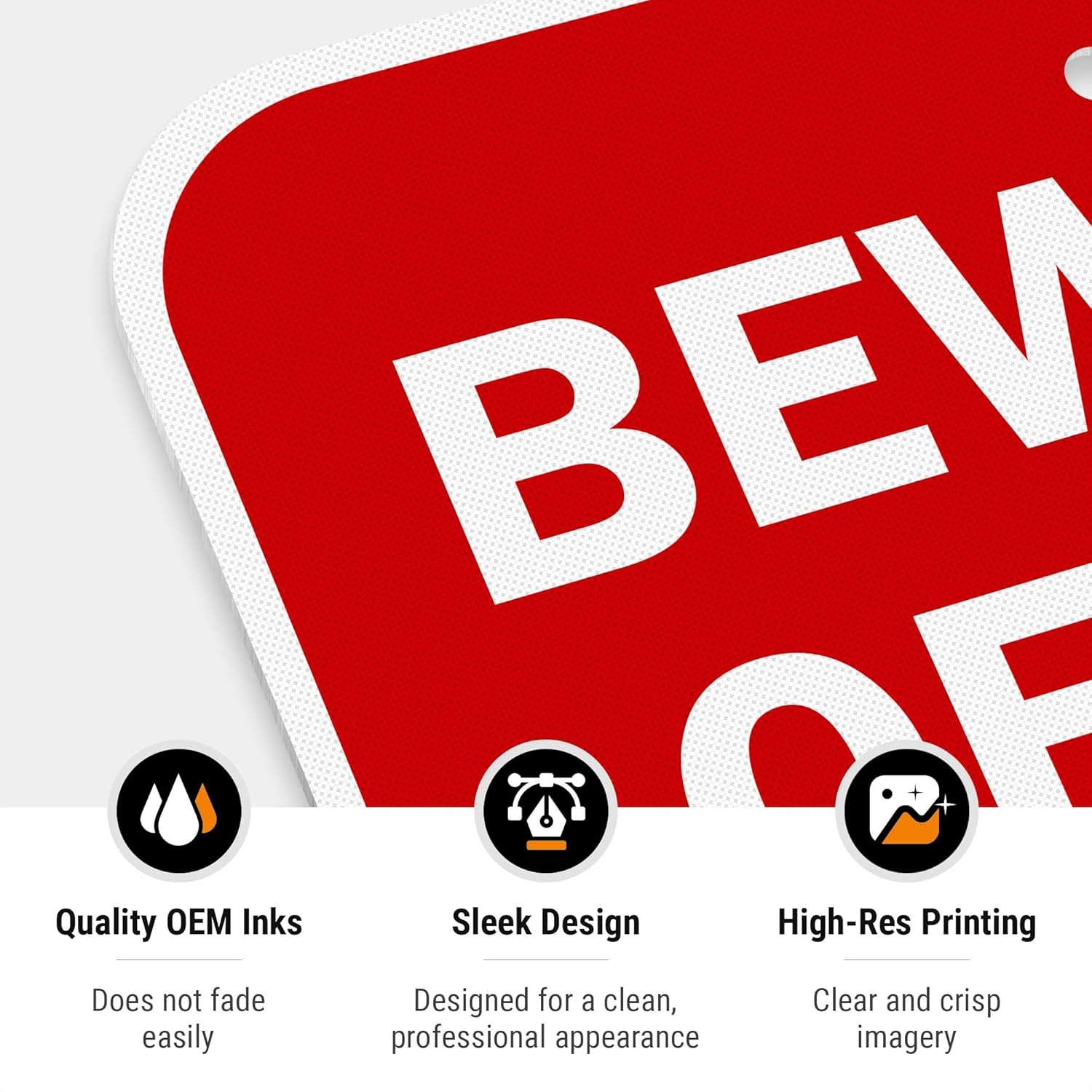Beware of Dog Sign, Dog Will Bite, 12x18 Inches, 3M EGP Reflective .063 Aluminum, Fade Resistant, Easy Mounting, Indoor/Outdoor Use, Made in USA