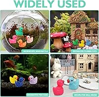 Vista 7 de Rachan 130 piezas de mini patos de resina a granel para paisajes en miniatura, jardín, acuario, accesorios en maceta, juego de broma para el hogar