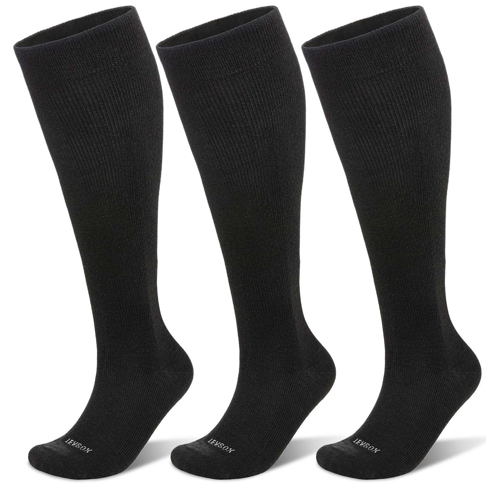 Calcetines de compresión de lana merino LEVSOX para mujer y hombre, de 20 a 30 mmHg, con soporte graduado hasta la rodilla, para enfermeras, embarazo y viajes.