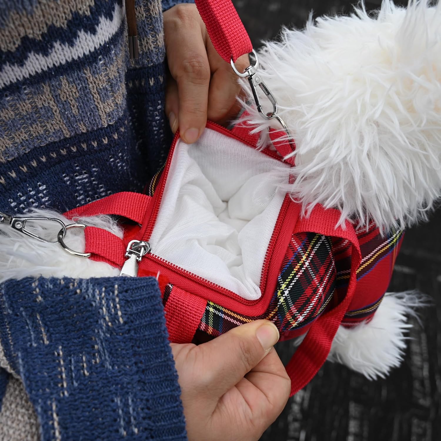 Cute Dog Plush Crossbody Bag for Women, Cute Furry Fuzzy Dog Western Highlands Backpack Kawaii Stuffed Animal Shoulder Bag - Image 8