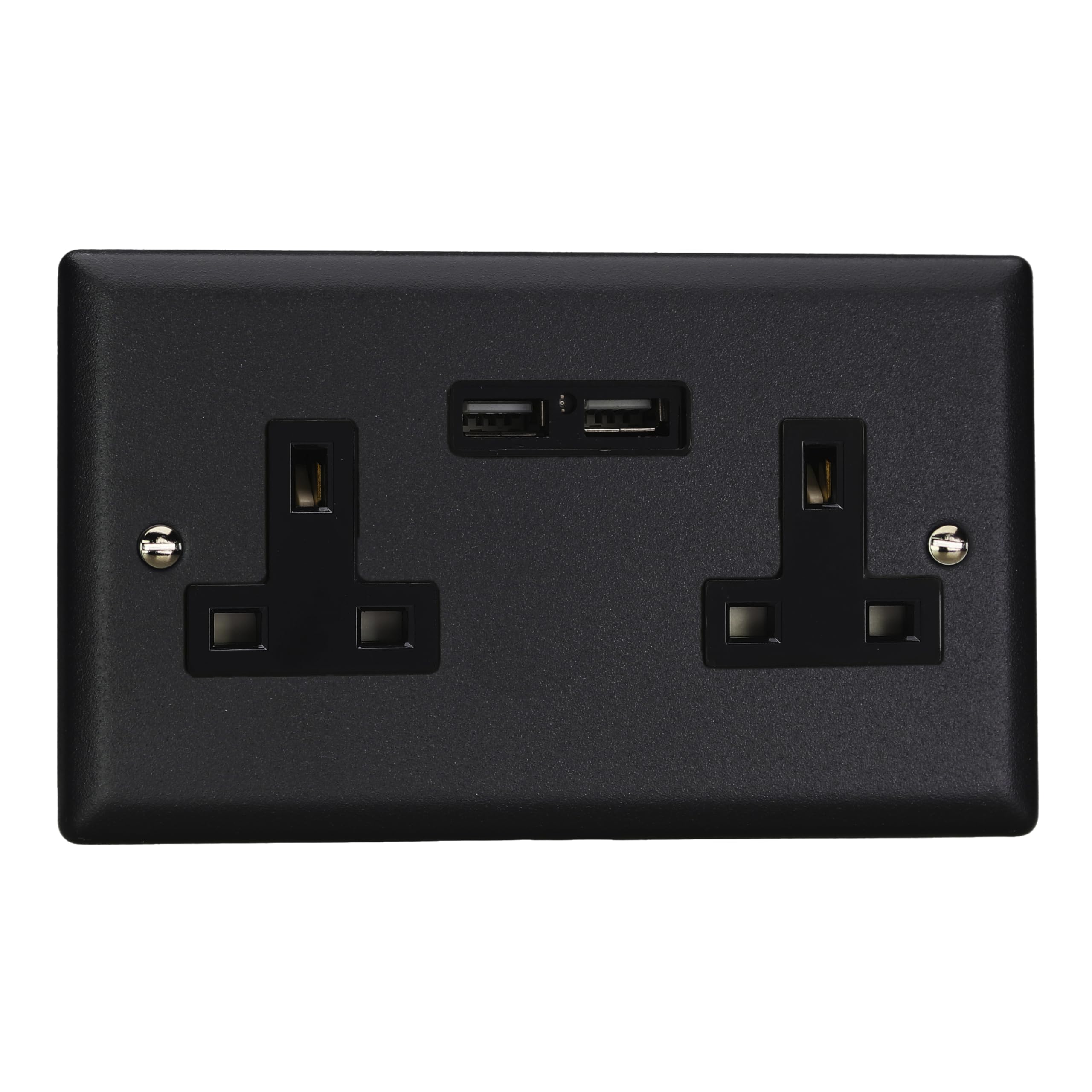 13A Socket Black + USB 2-Gang Urban/Vogue Matt Varilight XY5U2B.MB