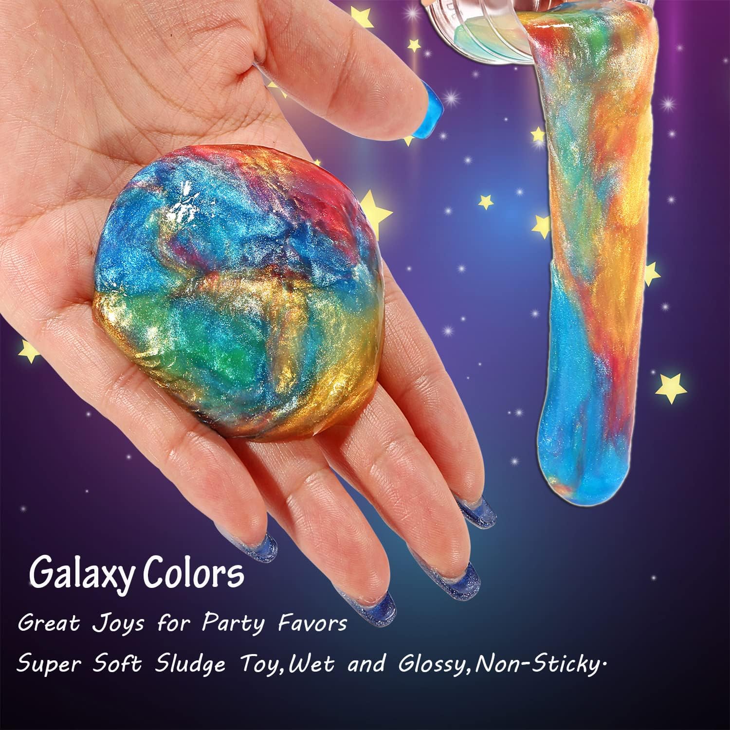 30 Packs Galaxy Slime, Party Favor Kit for Kids, Non Sticky & Stress & Anxiety Relief, Wet, Super Soft Sludge Toy;Idea Christmas Stocking Stuffers. : Toys & Games