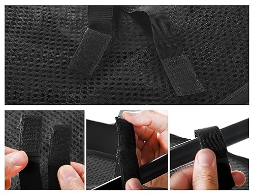 Miniatura 8 de Libeder Organizador de almacenamiento de malla para colgar de animales de peluche, organizador de almacenamiento plegable, 5 compartimentos, cesta