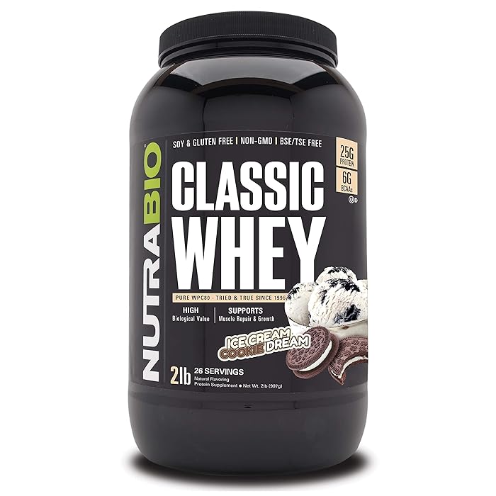 Buy NutraBio Classic Whey Protein Powder 25G of Protein Per Scoop