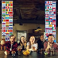 Vista 5 de Tatuo 2 Pcs International World Flags Decorations World Bunting Porch Sign Banner Country Flag Soccer Party Supplies Sports Events Bar Sports Clubs