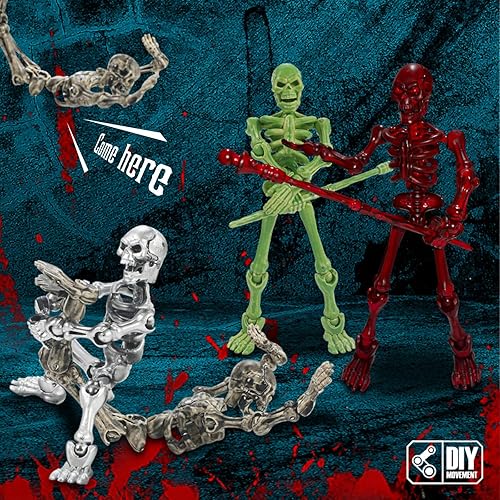 Miniatura 4 de Juego de 6 figuras de acción T13, esqueletos para Halloween, muñeco 13, figura de acción de esqueleto Titan 13, juguete de esqueleto impreso en 3D,