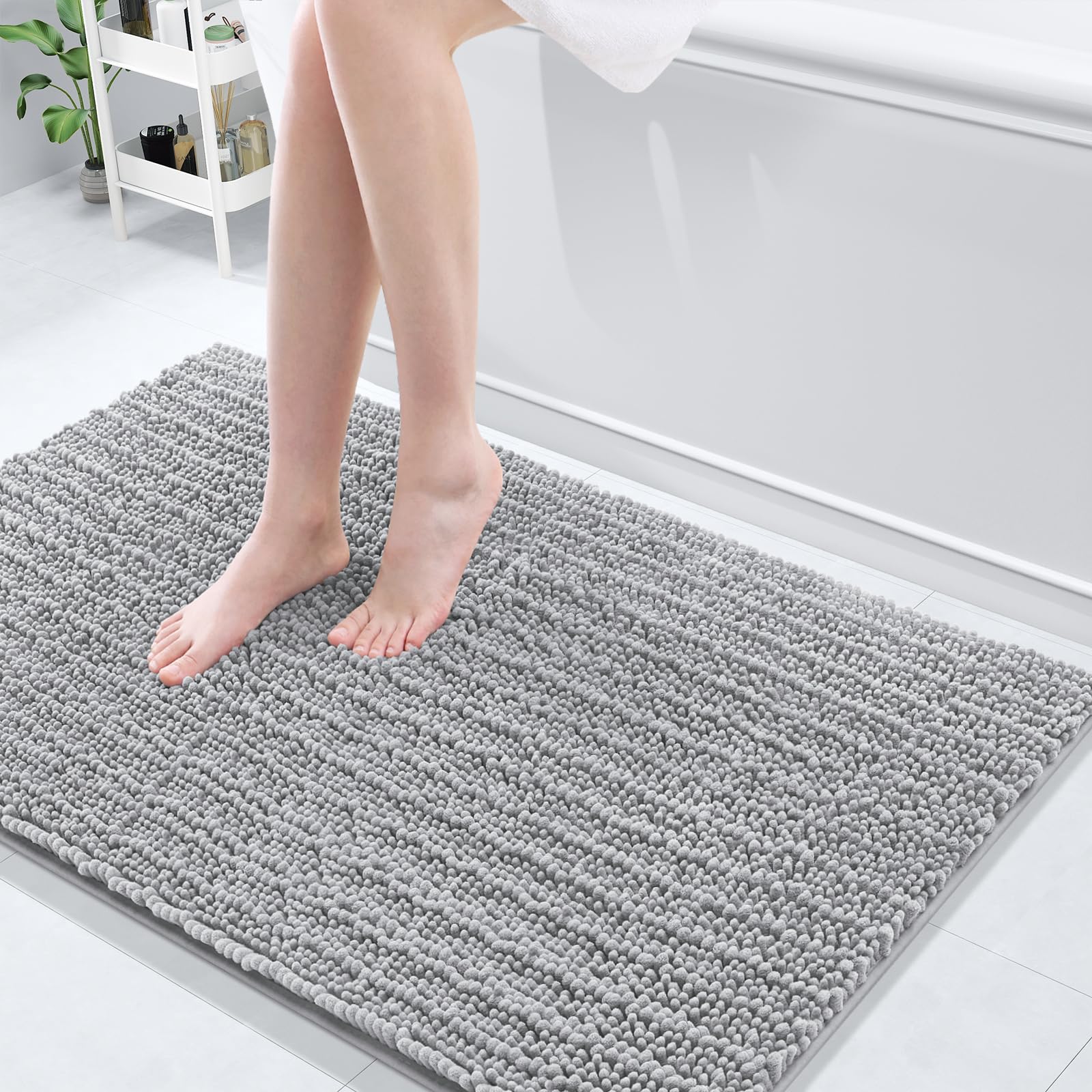 Arotive Luxury Chenille Bathroom Rug Mat, Extra Soft Thick Absorbent Shaggy Bath Rugs, Non-Slip Machine Wash Dry, Plush Bath Mats for Bathroom, Shower