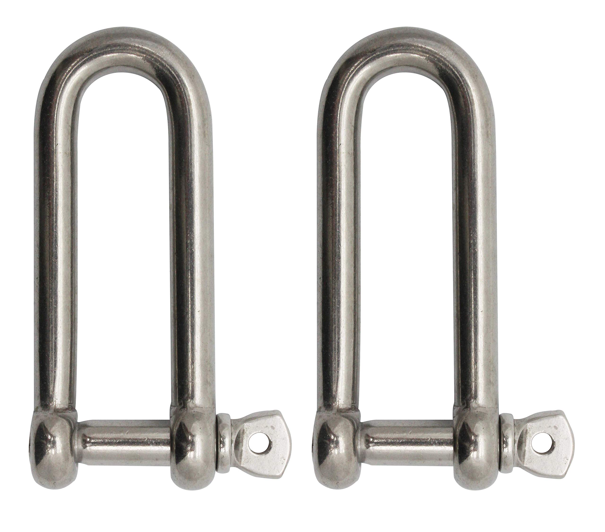 Extreme Max 3006.8209.2 BoatTector Stainless Steel Long D Shackle - 1/2", 2-Pack