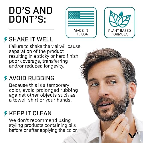 Miniatura 7 de VOLT Grooming Instant Beard Color  Cepillo de secado rápido resistente al agua y manchas para barbas y bigotes, ónix (negro)