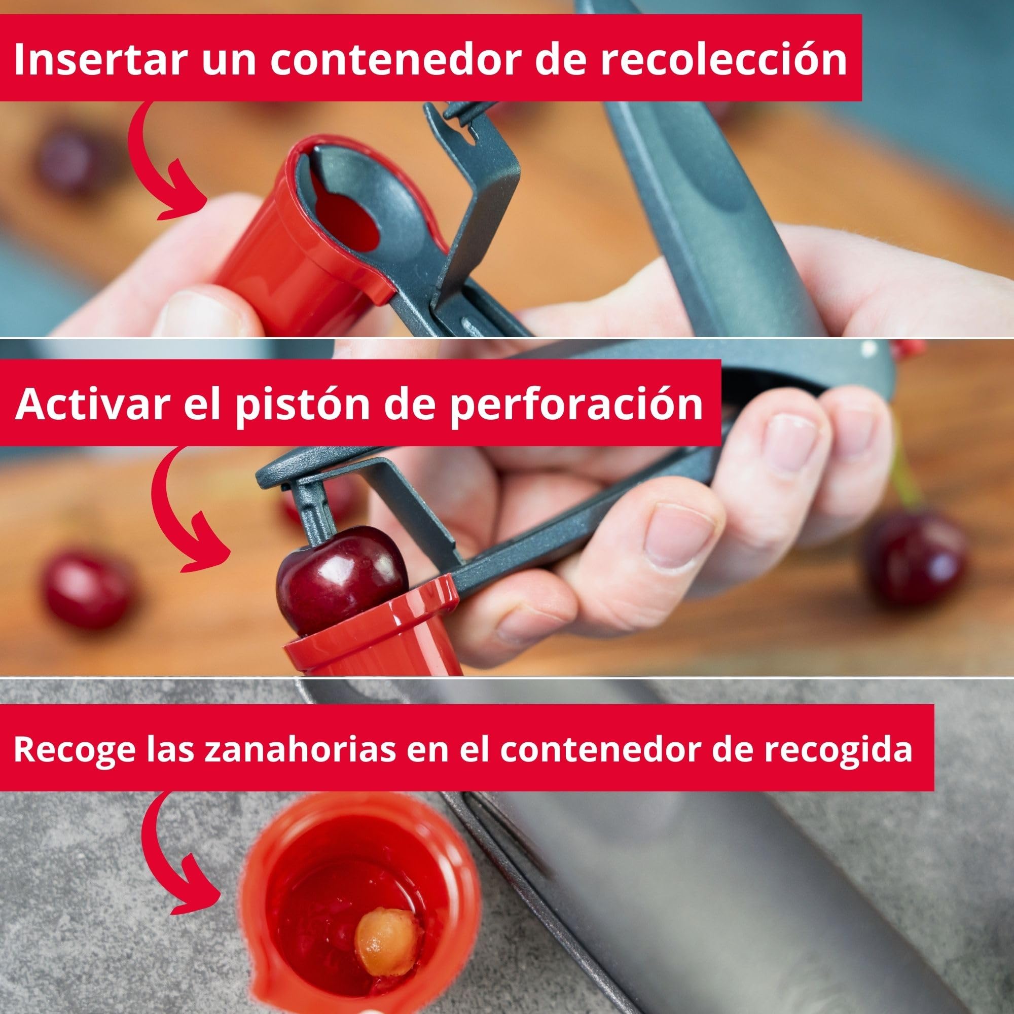 Westmark Deshuesador de Cerezas, Herramienta de Aluminio para Deshuesar Cerezas