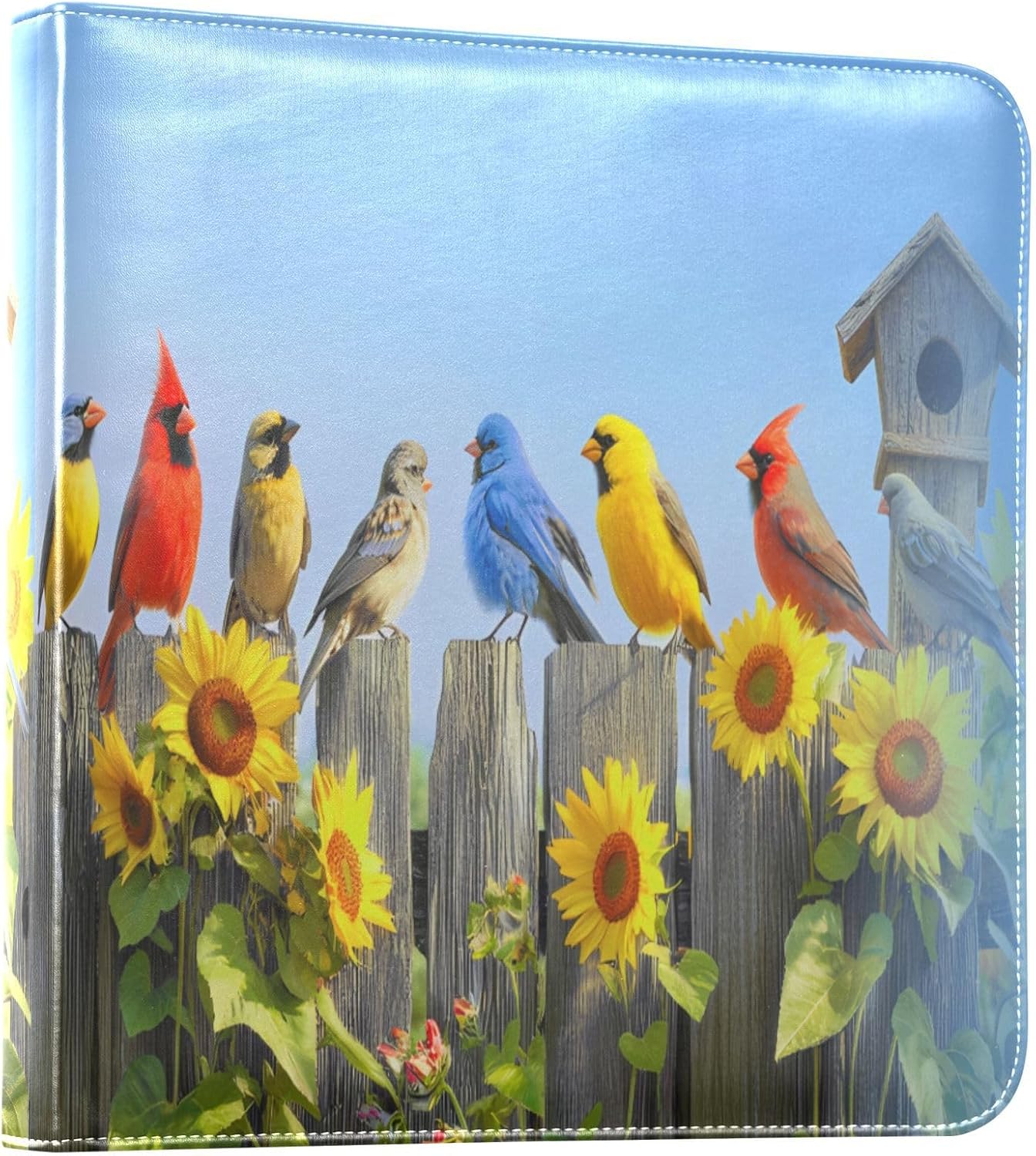 Cute Colorful Birds Sunflowers Scrapbook Photo Album Self