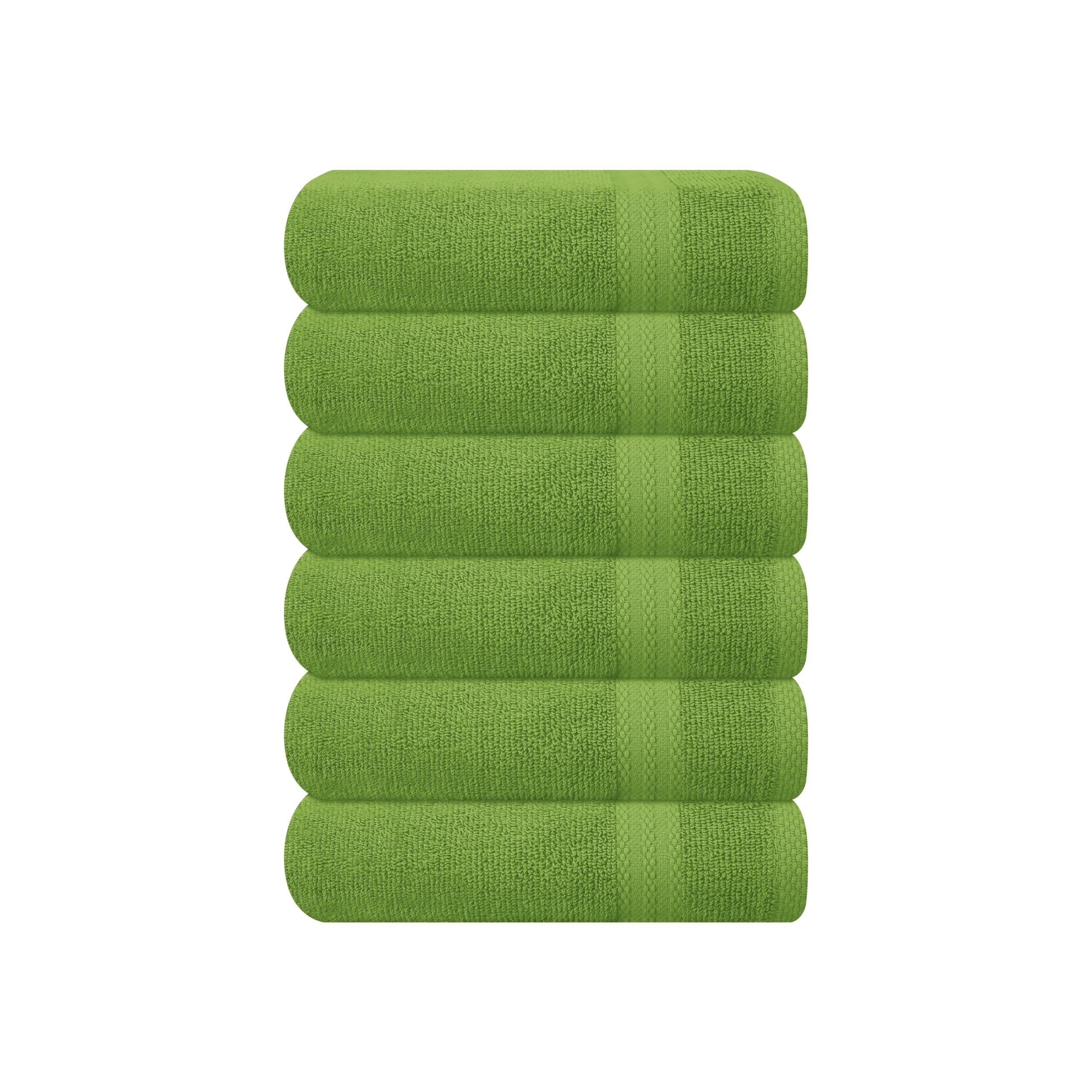 GLAMBURG Ultra Soft 6-Piece Hand Towel Set 16x28-100% Ringspun Cotton - Durable &amp; Highly Absorbent Hand Towels - Ideal for use in Bathroom, Kitchen, Gym, Spa &amp; General Cleaning - Kiwi Green