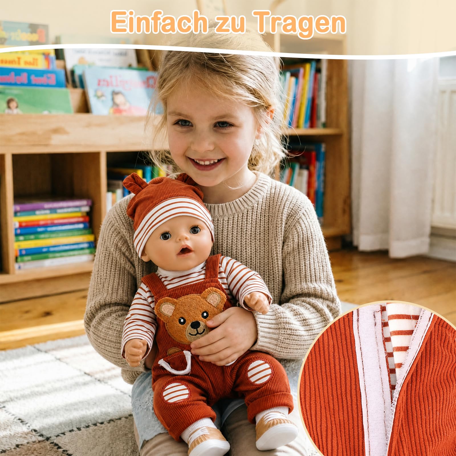 Ubranie dla lalek 35-43 cm, 6 sztuk, słodkie ubranka dla niemowląt, lalki dla dzieci o średnicy 35-17 cali, ze skarpetkami, wieszakami na buty, ubranka 43 cm, strój dla lalek, prezent dla dzieci