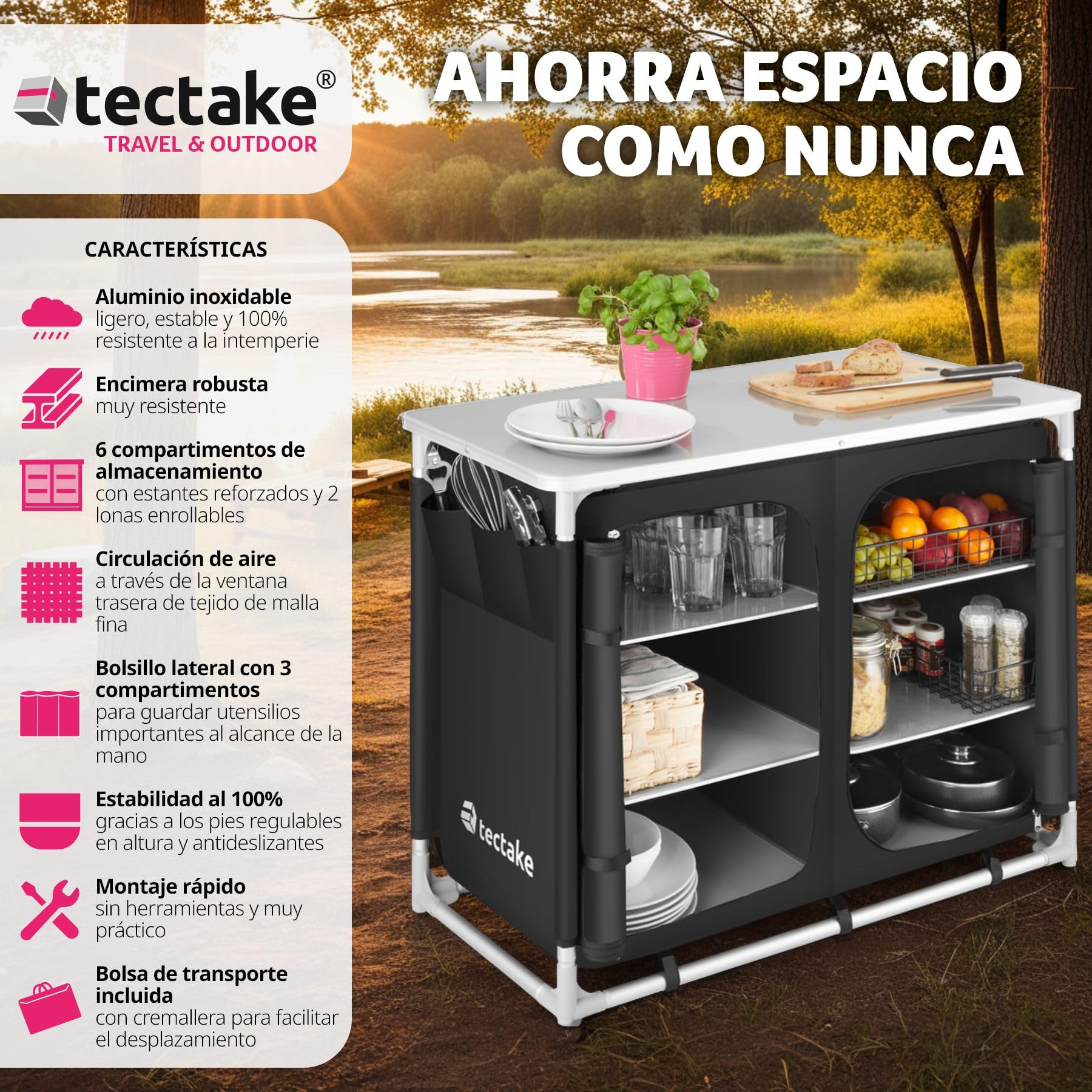 TecTake 800585 - Cocina de Camping para Muebles de jardín, Varios Modelos