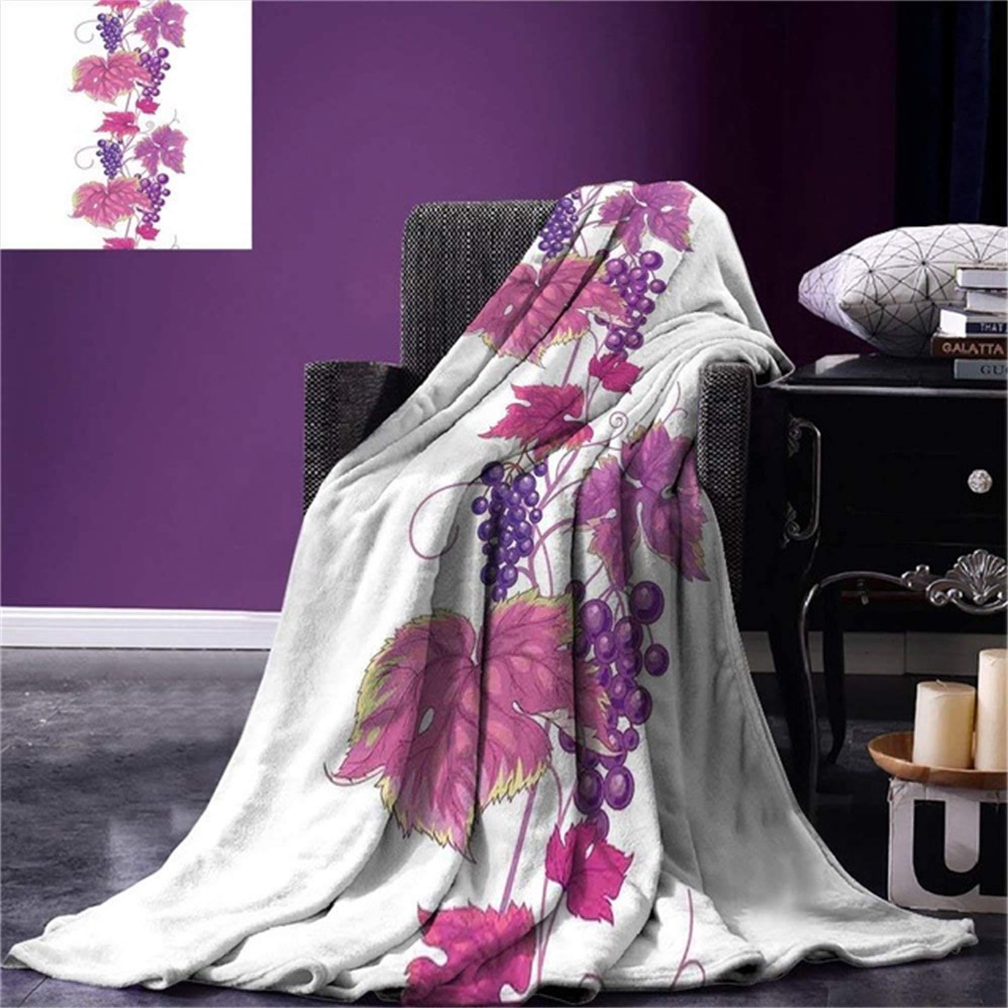 Super Soft 3D Blanket Vineyard Throw Vibrant Colored Twiggy Branch With Berries Leaves Plants Trees Wild Habitat Warm Microfiber 150x200cm