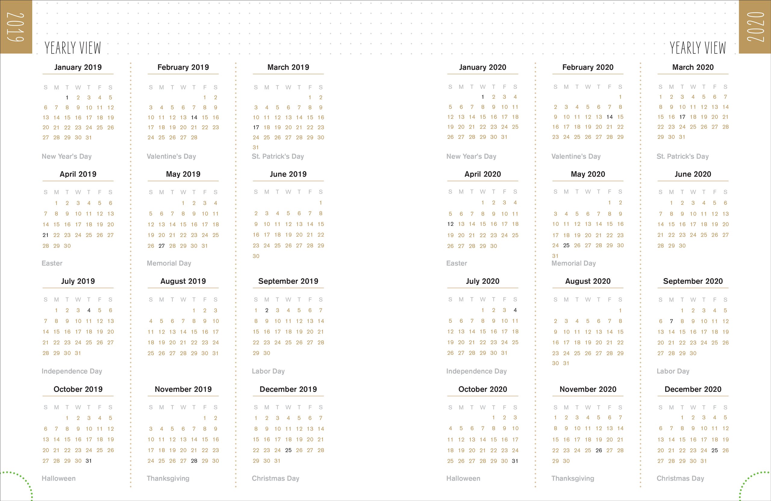 2019 Dot Matrix Weekly Planner, Multi-coloured - Image 4