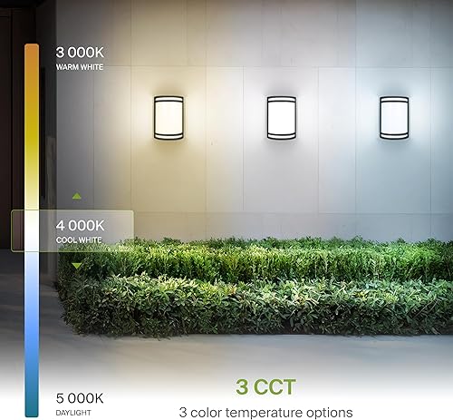 Miniatura 7 de ASD Lámpara LED de montaje en pared para exteriores de 10 pulgadas del atardecer al amanecer, negro mate, iluminación moderna de pared con