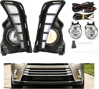 ALMULOO Daytime Running Lights and Fog Lights Compatible with 17-19 Toyota