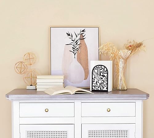Miniatura 3 de CNK Sujetalibros de alta calidad  Tapones de libros de metal resistente para oficina en casa, soportes decorativos para estantes de libros (colibrí