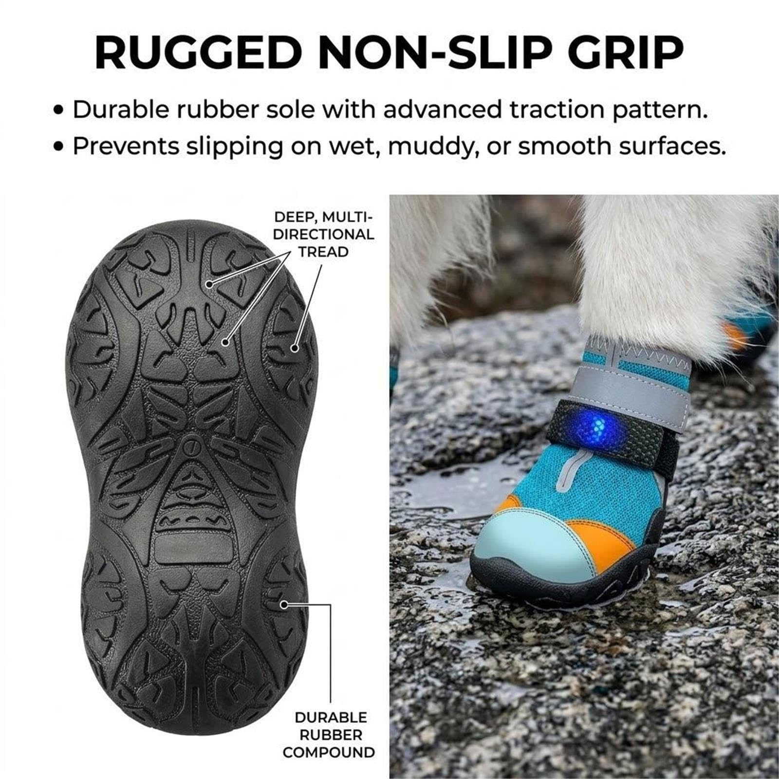 Leuchtende Hundeschuhe, Leuchtende Pfoten for Hunde – LED-Hundestiefel